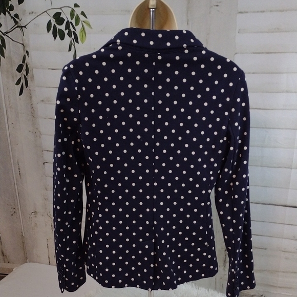 Talbots Navy Polka Dot Blazer Size SP - Picture 6 of 7